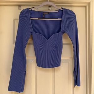 Urban Outfitters Blue Sweetheart Long Sleeve Top, Size L